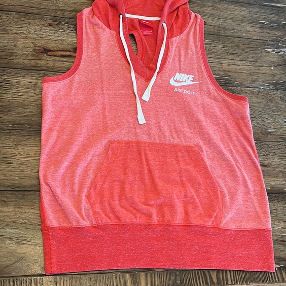Nike Coral Orange Hooded Tank Top - Picture 6 of 10